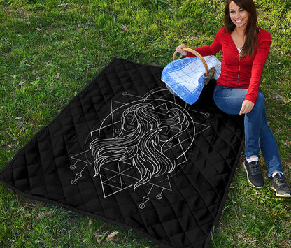Black And White Gemini Sign Print Quilt