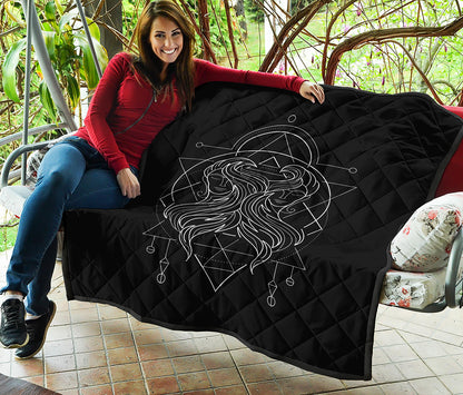 Black And White Gemini Sign Print Quilt