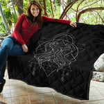 Black And White Gemini Sign Print Quilt