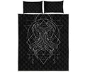 Black And White Gemini Sign Print Quilt Bed Set