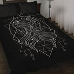 Black And White Gemini Sign Print Quilt Bed Set