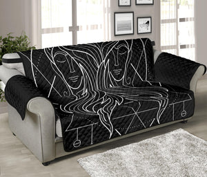 Black And White Gemini Sign Print Sofa Protector