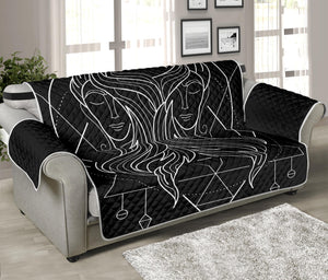 Black And White Gemini Sign Print Sofa Protector