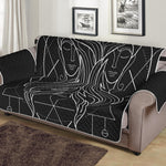 Black And White Gemini Sign Print Sofa Protector