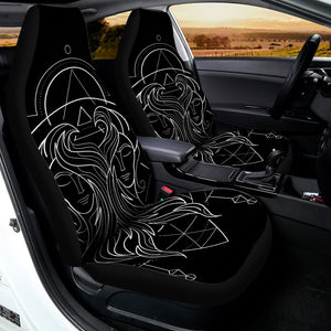 Black And White Gemini Sign Print Universal Fit Car Seat Covers