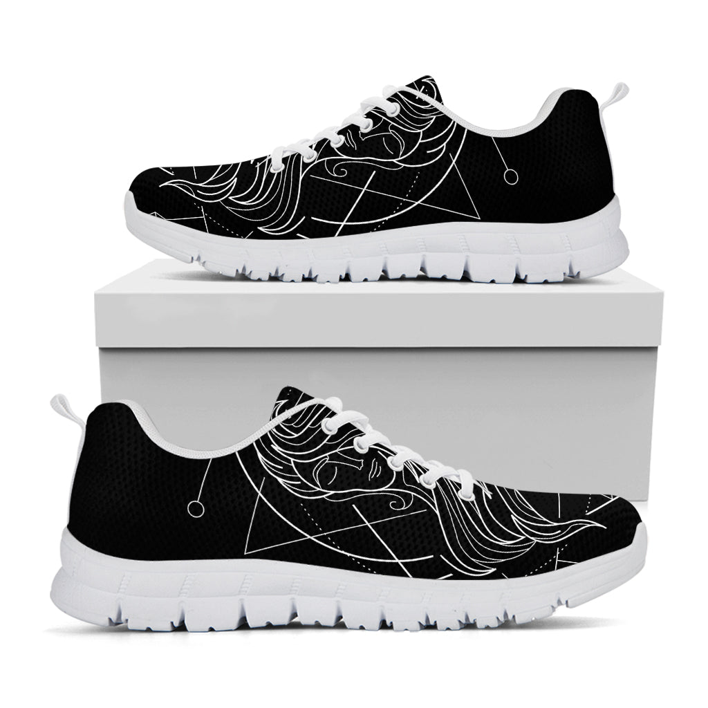 Black And White Gemini Sign Print White Sneakers