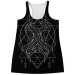 Black And White Gemini Sign Print Women's Racerback Tank Top