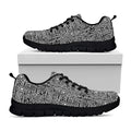 Black And White Geometric African Print Black Running Shoes