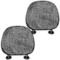 Black And White Geometric African Print Car Headrest Covers