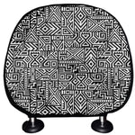Black And White Geometric African Print Car Headrest Covers
