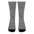 Black And White Geometric African Print Crew Socks