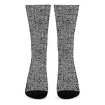 Black And White Geometric African Print Crew Socks