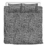 Black And White Geometric African Print Duvet Cover Bedding Set