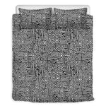 Black And White Geometric African Print Duvet Cover Bedding Set