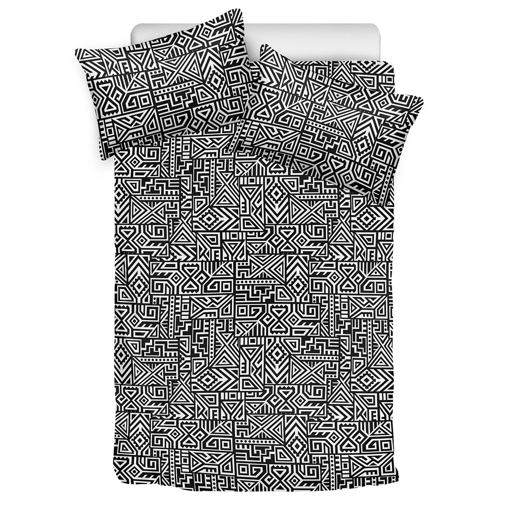 Black And White Geometric African Print Duvet Cover Bedding Set