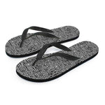 Black And White Geometric African Print Flip Flops