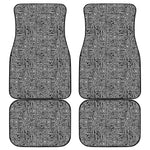 Black And White Geometric African Print Front and Back Car Floor Mats