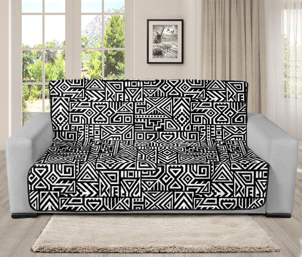 Black And White Geometric African Print Futon Protector