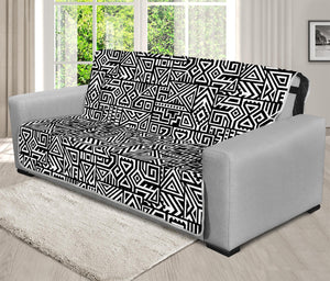 Black And White Geometric African Print Futon Protector