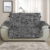 Black And White Geometric African Print Half Sofa Protector