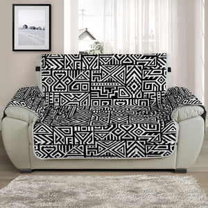 Black And White Geometric African Print Half Sofa Protector