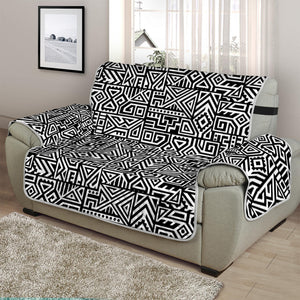 Black And White Geometric African Print Half Sofa Protector