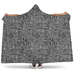 Black And White Geometric African Print Hooded Blanket