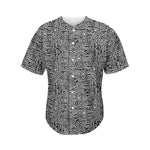 Black And White Geometric African Print Men's Baseball Jersey