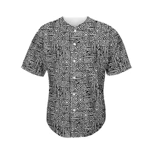 Black And White Geometric African Print Men's Baseball Jersey