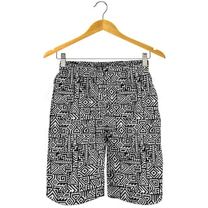 Black And White Geometric African Print Men's Shorts