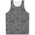 Black And White Geometric African Print Men's Tank Top