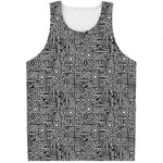 Black And White Geometric African Print Men's Tank Top