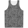 Black And White Geometric African Print Men's Tank Top