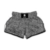 Black And White Geometric African Print Muay Thai Boxing Shorts