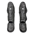 Black And White Geometric African Print Muay Thai Shin Guards
