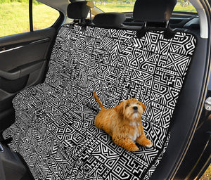 Black And White Geometric African Print Pet Car Back Seat Cover