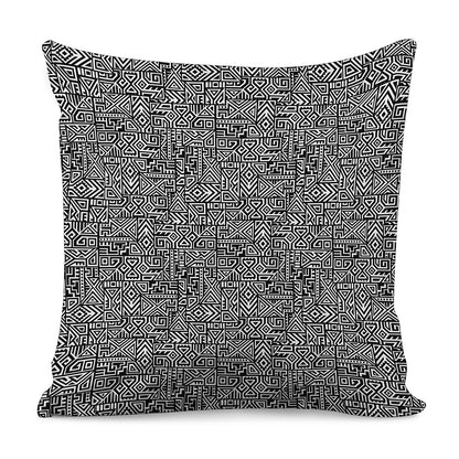 Black And White Geometric African Print Pillow Cover