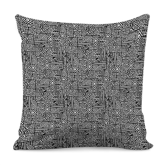 Black And White Geometric African Print Pillow Cover