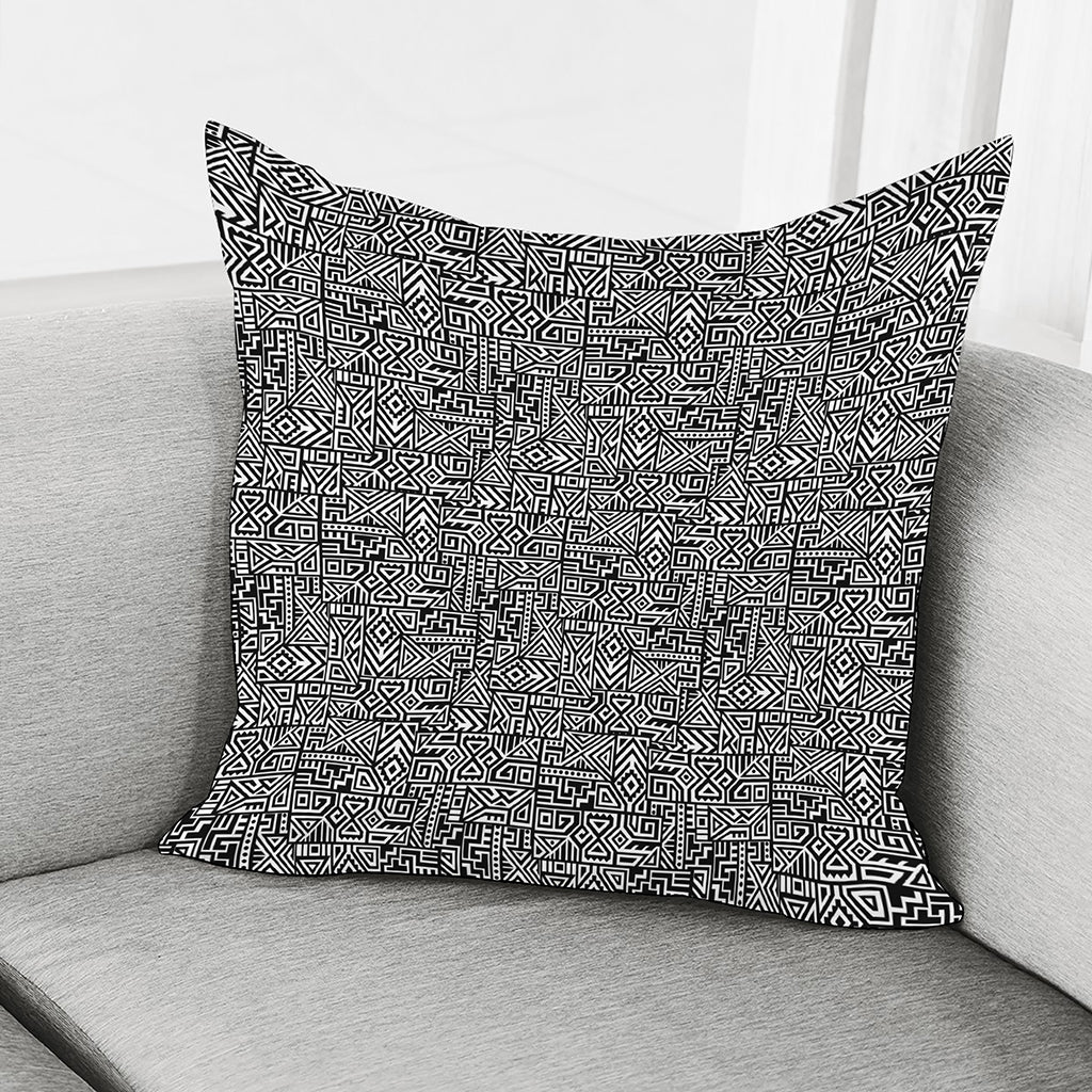 Black And White Geometric African Print Pillow Cover