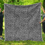 Black And White Geometric African Print Quilt