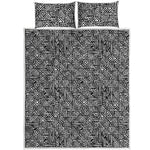 Black And White Geometric African Print Quilt Bed Set