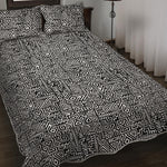 Black And White Geometric African Print Quilt Bed Set