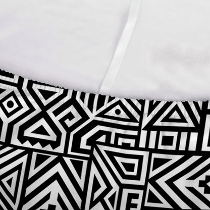 Black And White Geometric African Print Sofa Cover