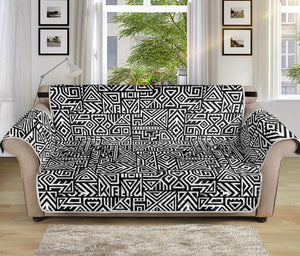 Black And White Geometric African Print Sofa Protector