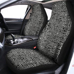 Black And White Geometric African Print Universal Fit Car Seat Covers