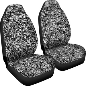 Black And White Geometric African Print Universal Fit Car Seat Covers