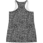Black And White Geometric African Print Women's Racerback Tank Top