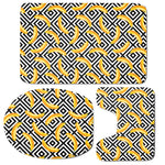 Black And White Geometric Banana Print 3 Piece Bath Mat Set