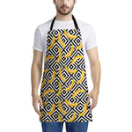 Black And White Geometric Banana Print Apron