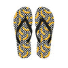 Black And White Geometric Banana Print Flip Flops